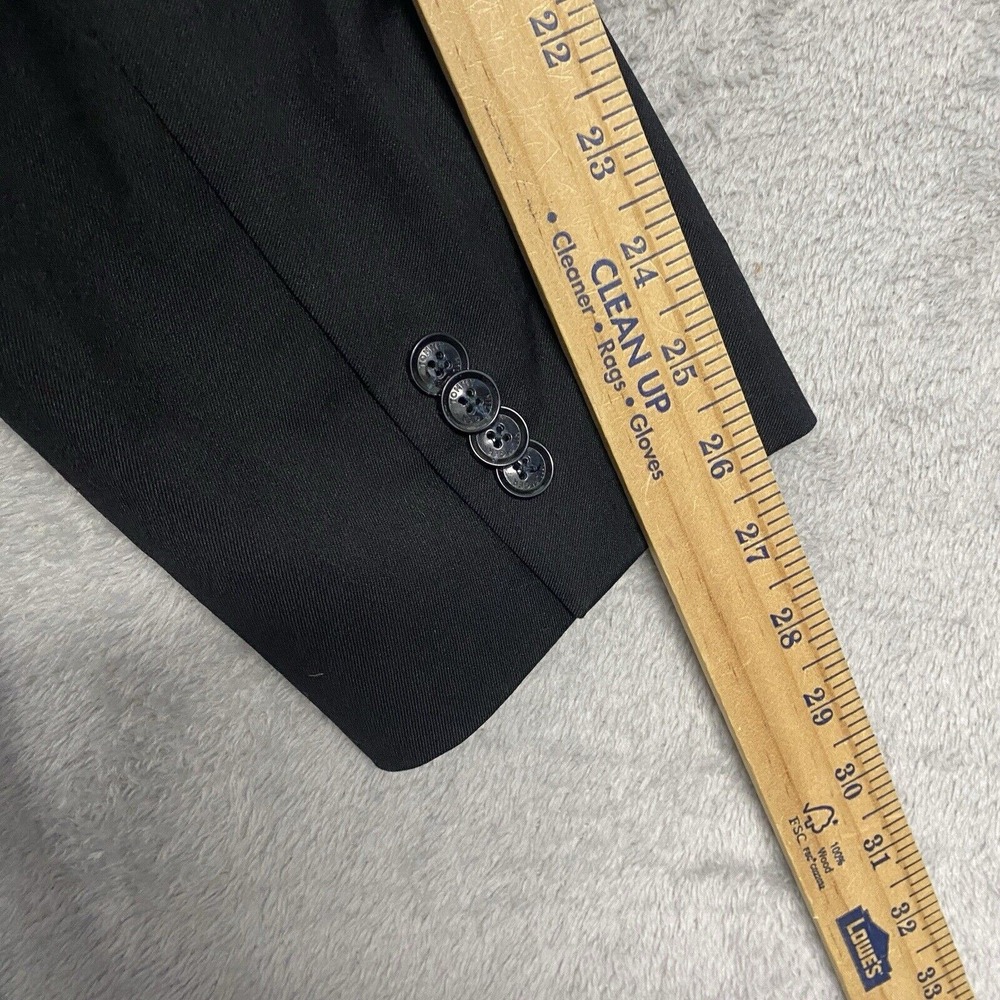 Tommy Hilfiger Jacket Mens 46L Black Blazer Wool Blend Solid Button Office - Picture 8 of 12